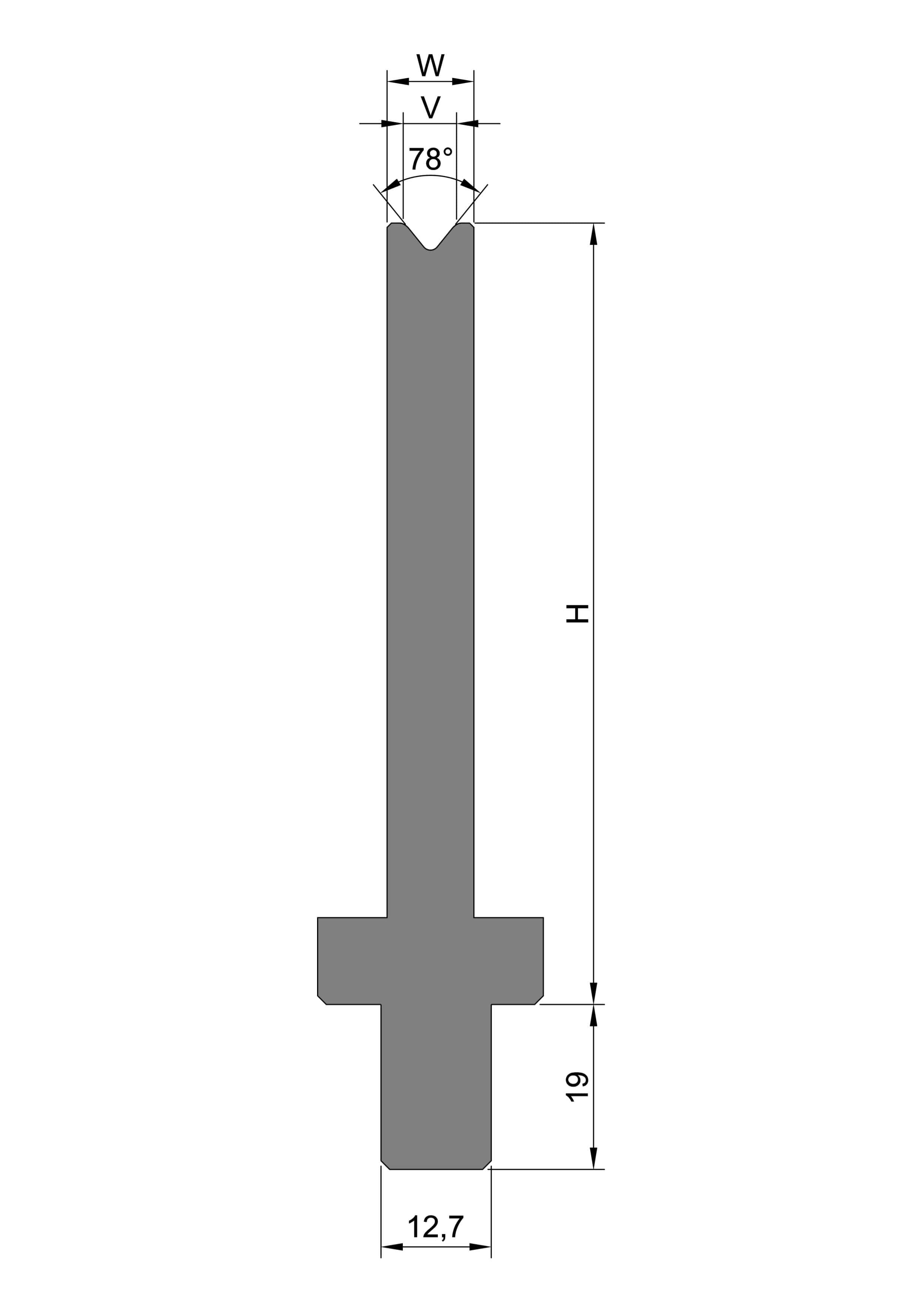 1 'V' Die - 78˚
